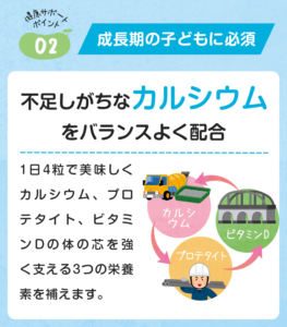 不足しがちなカルシウムをバランス良く配合