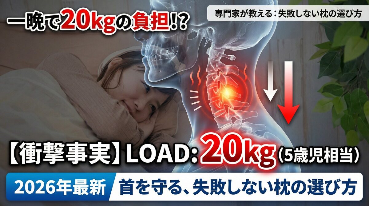 【2026年最新】一晩で20kgの負荷！？専門家が教える「失敗しない枕の選び方」