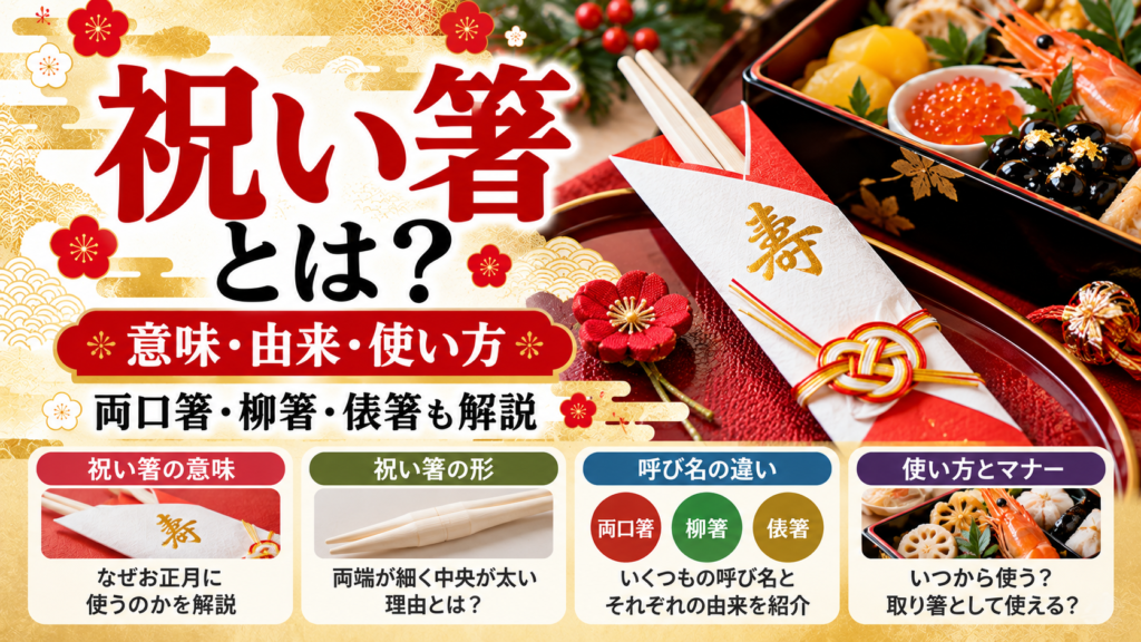 【お正月】祝い箸とは？意味・由来・使い方｜両口箸・柳箸・俵箸も解説｜おせちのイロハ