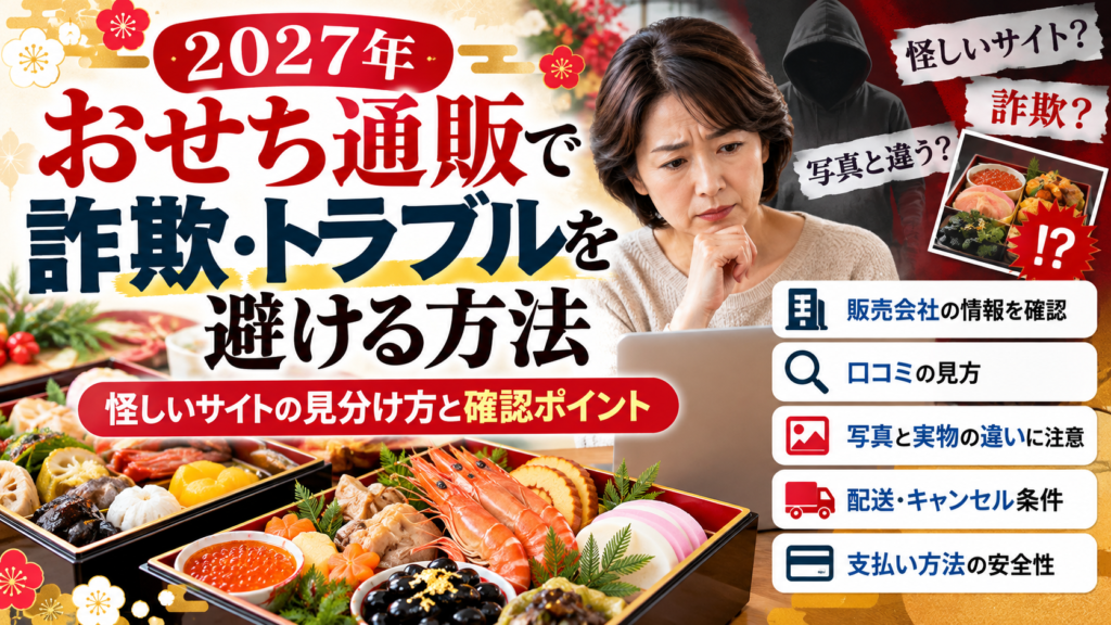 【2027年】おせち通販で詐欺・トラブルを避ける方法｜怪しいサイトの見分け方